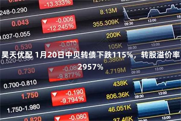 昊天优配 1月20日中贝转债下跌115%，转股溢价率2957%